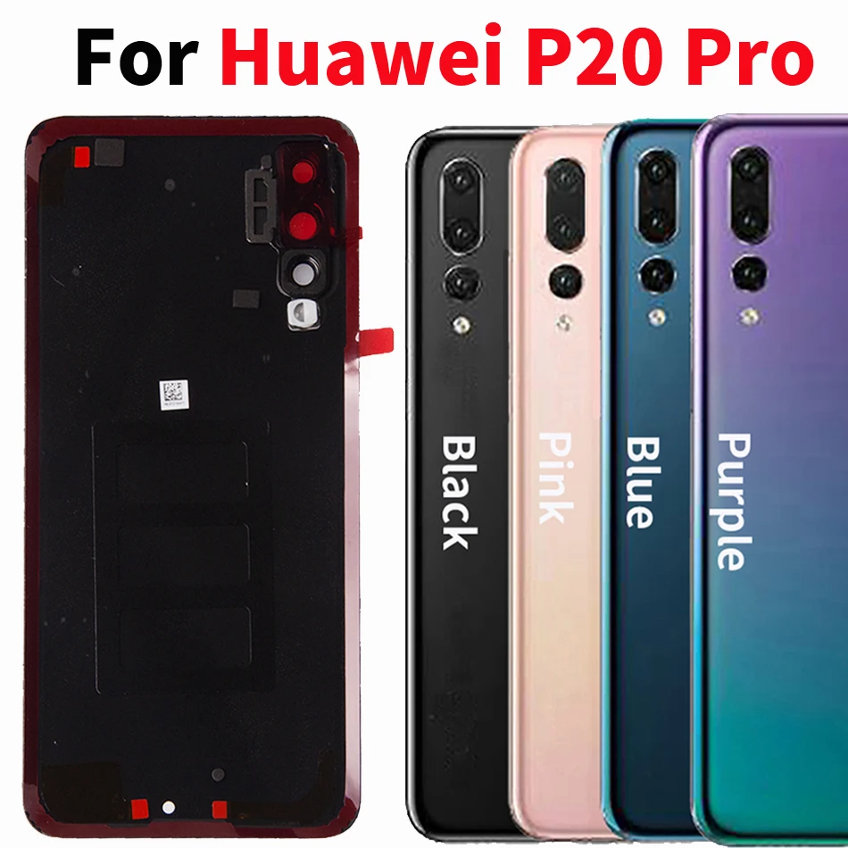Стеклянная крышка батареи для huawei P20 Pro Задняя Дверь Корпус чехол Замена+ объектив камеры для huawei P20 Plus