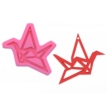 

DIY Crafts Jewelry Earring Keychain Epoxy Resin Mold Paper Crane Silicone Mould