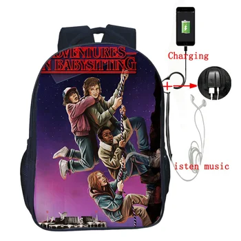 

Stranger Things Season 3 Backpack Multifunction USB Charging Laptop Backpack for Teenage Girls Boys Daily Backpack School Bags