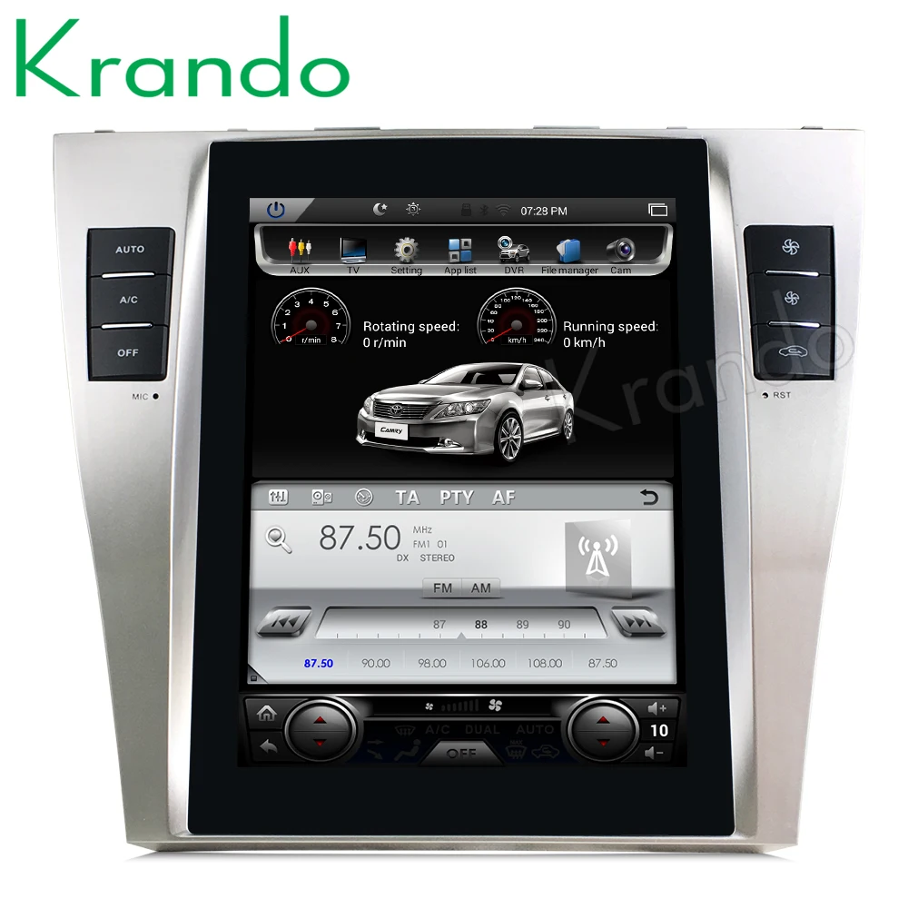 Автомобильный мультимедийный плеер с вертикальным экраном Krando Android 8 1 4 + 64 ГБ 10
