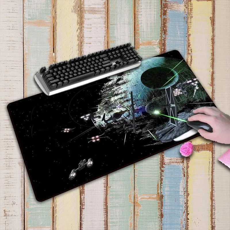 Star War Space Big Gaming Mouse Pad Locking Edge Desk Keyboard Mouse Mat Rug Large Game Mousepad Ga