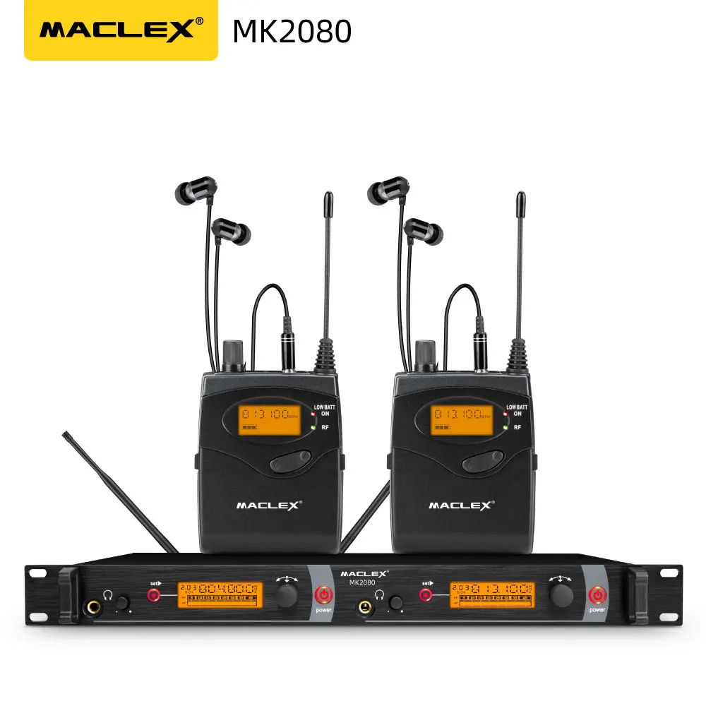 Монитор ушной Maclex MK2080 SR2050 беспроводной с двойным передатчиком|Сценическое