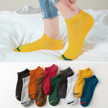 

5 Pairs Men Socks Breathable Thin Cotton Boat Socks Men Summer Shallow Mouth Low Cut Solid Color Unisex Fashion Short Socks