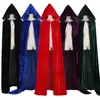 Adult Halloween Velvet Cloak Cape Hooded Medieval Costume Witch Wicca Vampire Halloween Costume Dress Coats 5 Colors ► Photo 2/6