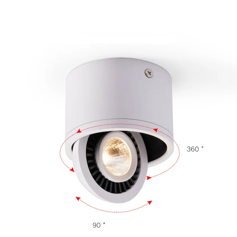 디밍이 가능한 표면 장착형 LED COB AC110V-240V 다운라이트 5W/7W/9W/12W 램프 천장 스포트라이트(드라이버 포함) 흰색/따뜻한 흰색 실내용