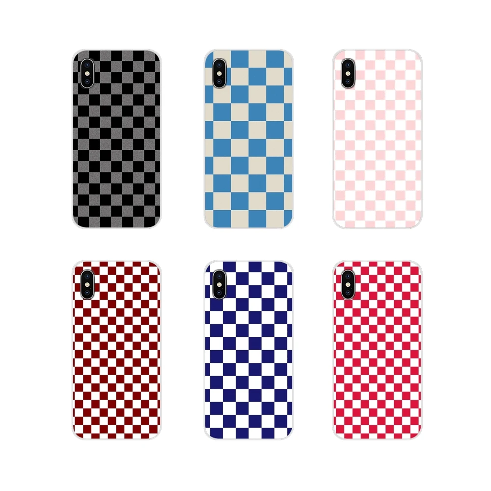 

For LG G3 G4 Mini G5 G6 G7 Q6 Q7 Q8 Q9 V10 V20 V30 X Power 2 3 K10 K4 K8 2017 Soft Transparent Case Checkerboard Plaid Checkered