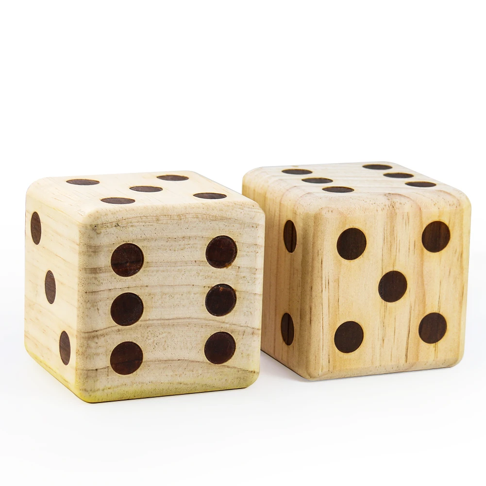 90mm Wood Dice D6 Digital or Point Dice Outdoor Cubes Round Corner Game Party Family Kid Toys Adults Board Paperweight