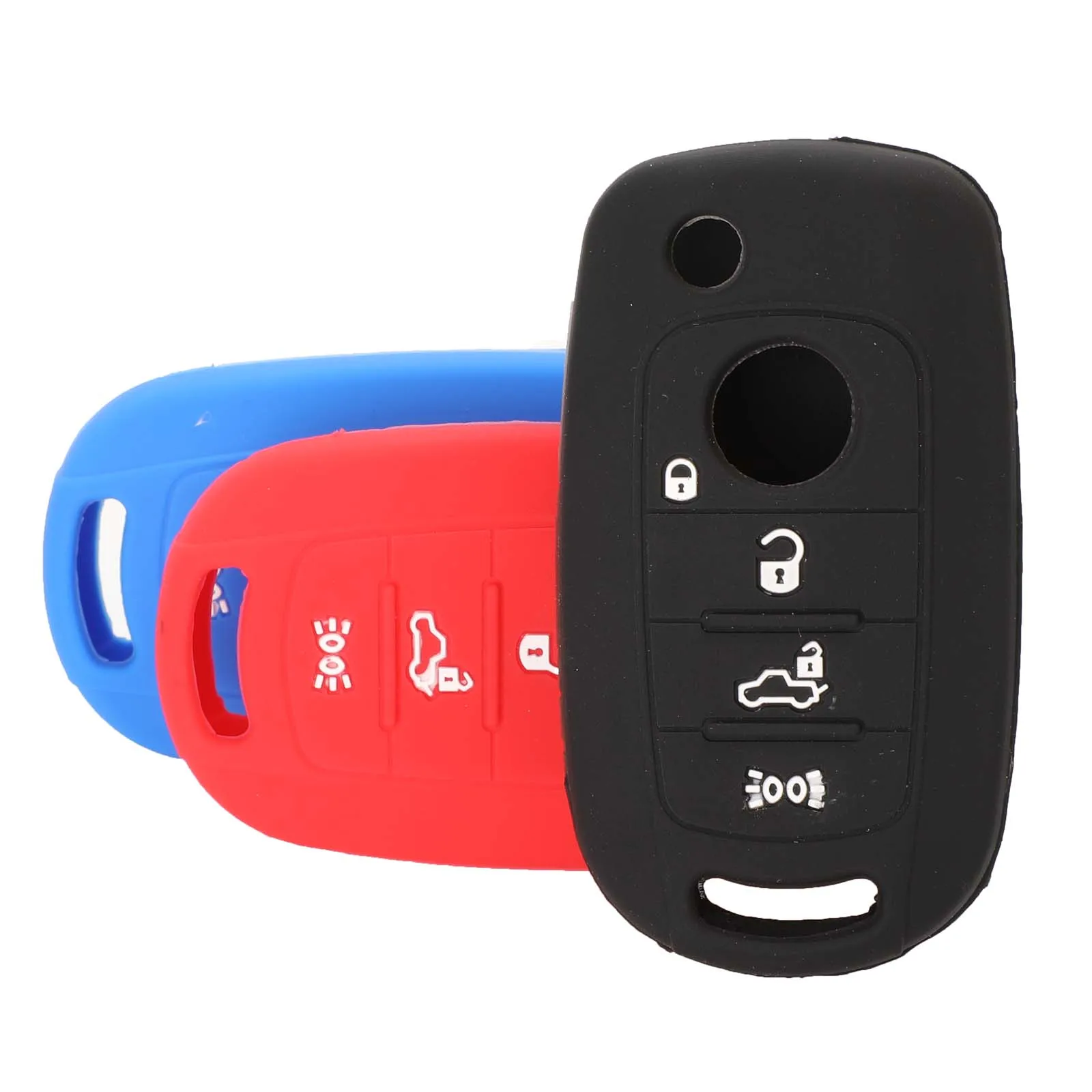 Jingyuqin 4 Pulsanti Per Fiat 500X Toro Tipo Neon Fob Flip Remote Silicone Car Key Cover Custodia Accessori Di Protezione