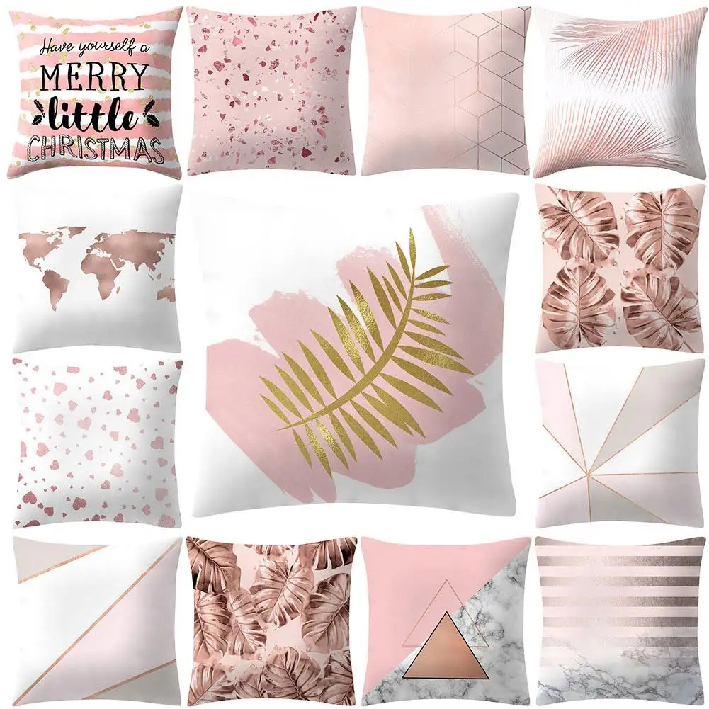 Us 0 81 28 Off New Rose Gold Pink Soft Feeling Square Pillowcase Travel Pillow For Bedroom Living Room Throw Pillowcase On Aliexpress