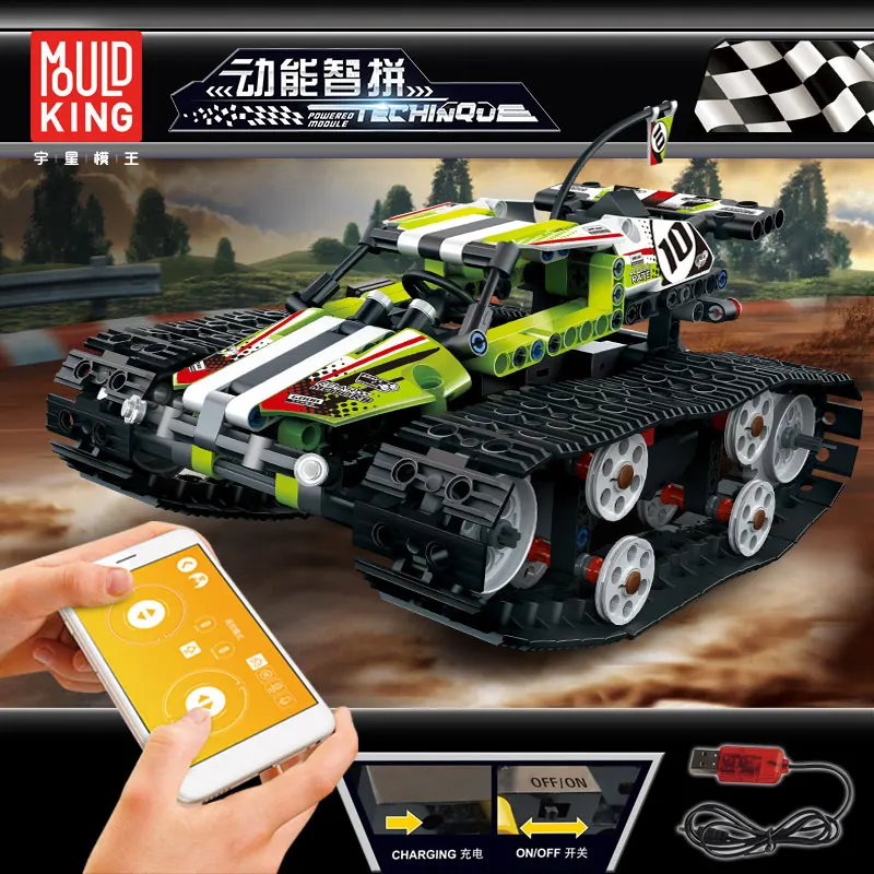 Ceny Technic RC śledzone Stunt Racer klocki kompatybilne Legoing Creator APP zdalnie sterowanym samochodowym cegły zabawki dla dzieci prezenty