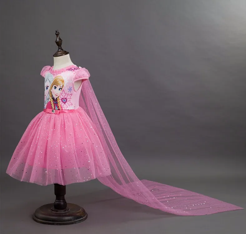 Платье с принтом «Дисней»; платья для девочек «Анна»; праздничное платье принцессы для маленьких детей; костюмы королевы для младенцев; вечерние платья; платье на Хэллоуин; Новинка