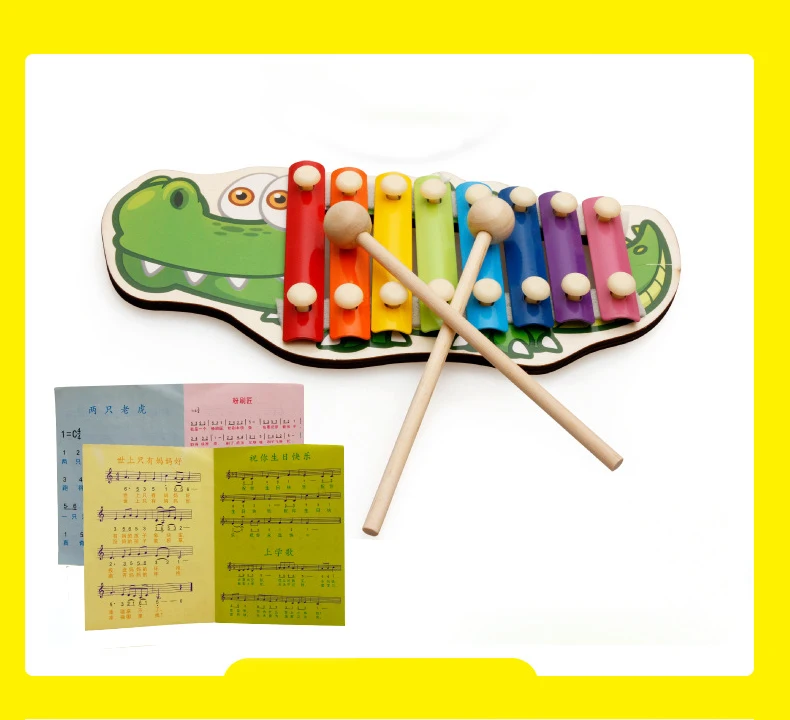 Детские музыкальные игрушки Радужный деревянный ксилофон инструменты детский музыкальный инструмент обучающие и развивающие игрушки мальчики девочки