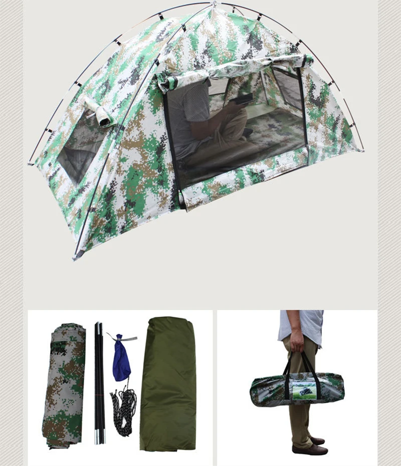 Outdoor camping tent for one person picnic hiking tourism riding beach waterproof ultra light windproof anti-mosquito tent