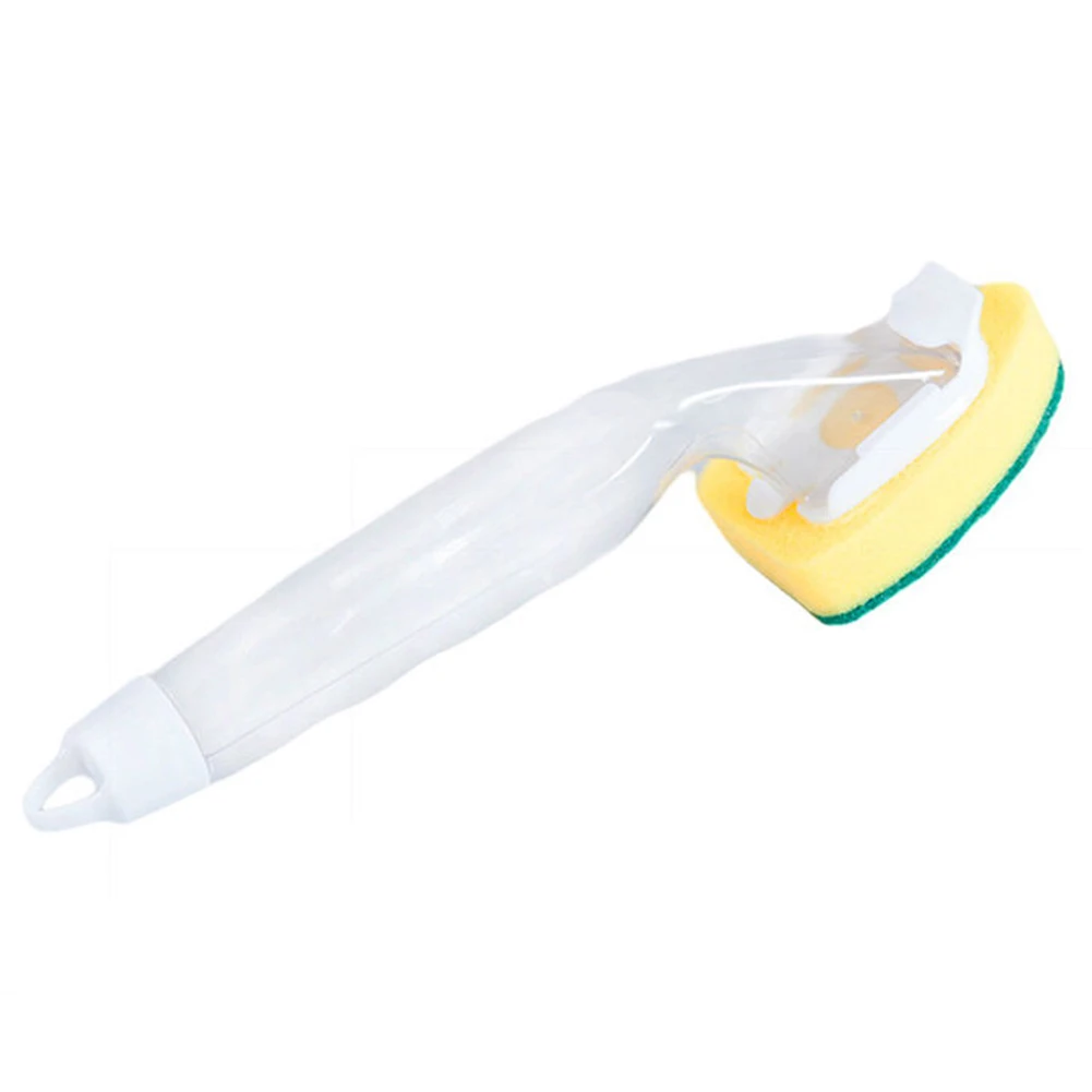 

Dishwasher Brush Soap Dispensing,Liquid Detergent Dispenser Sponge,Long Handle Scrubber Dishwand Sponge Refills