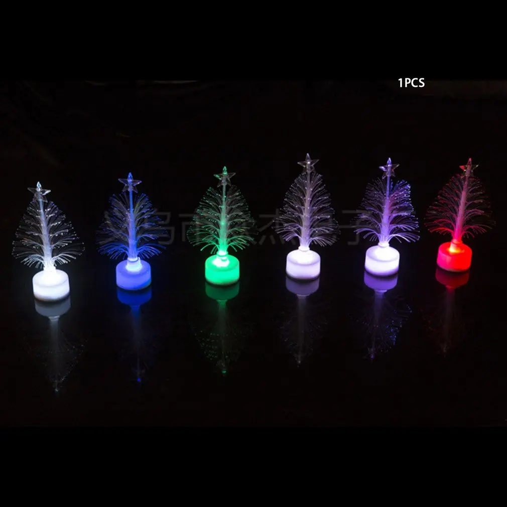 Led Colorful Luminous Christmas Tree Mini Fiber Tree Decorations Night Light Christmas Luminous Lights