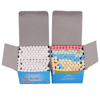 

100pcs Mixed Colour White Chalk Sticks Pack Kids Playground School Art Learning DU55