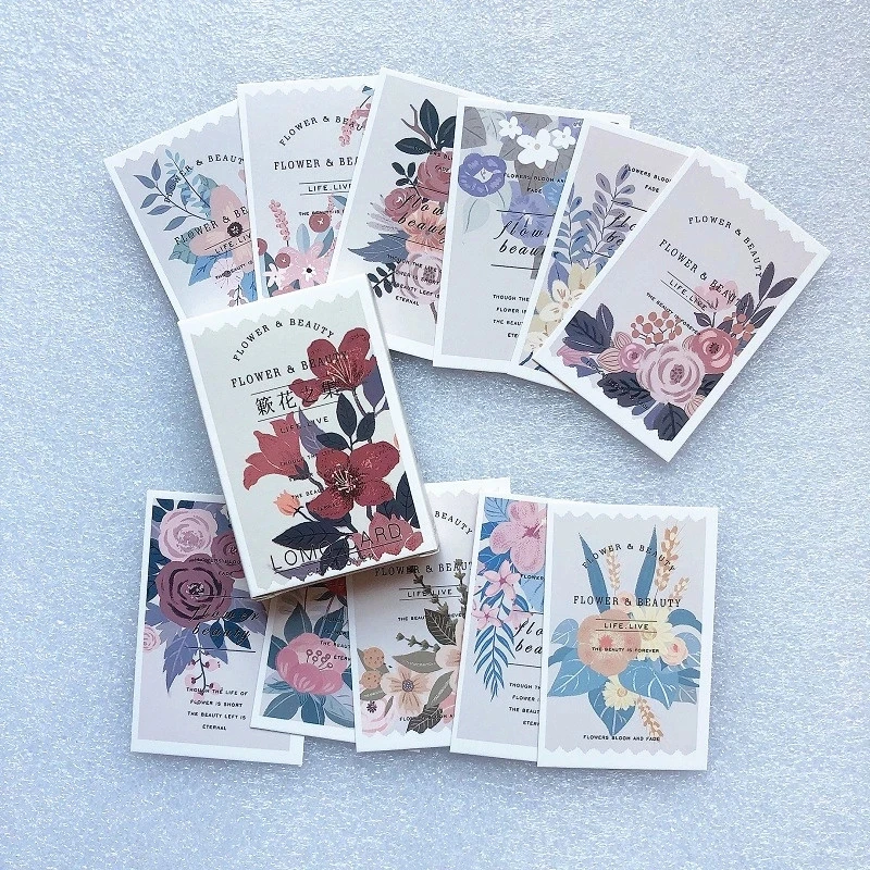Kawaii Flower and Beauty Lomo Card Mini Postcard Greeting Card Message Gift Stationery 28 Sheets/Set