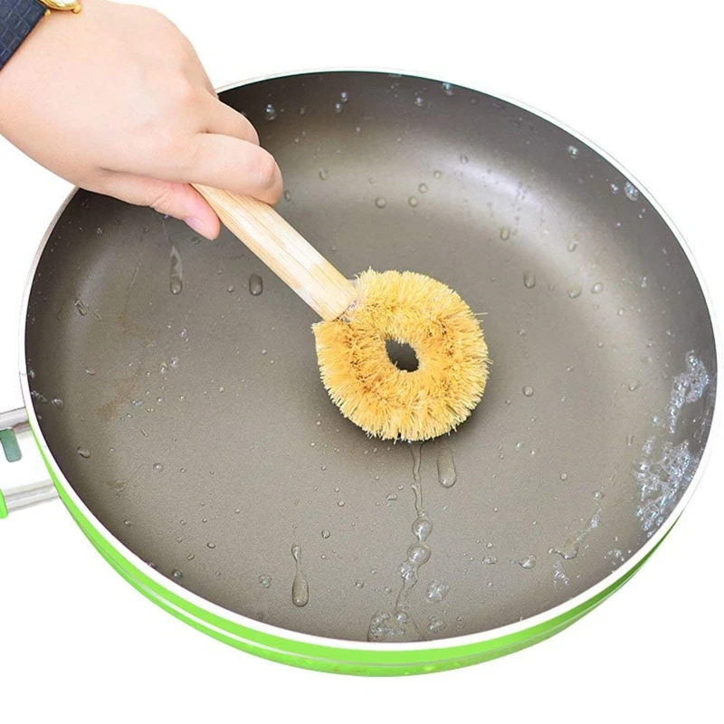 Акция-кастрюля из натурального волокна с деревянной ручкой и веревкой кухонные сковороды для чистки посуды щетки для посуды