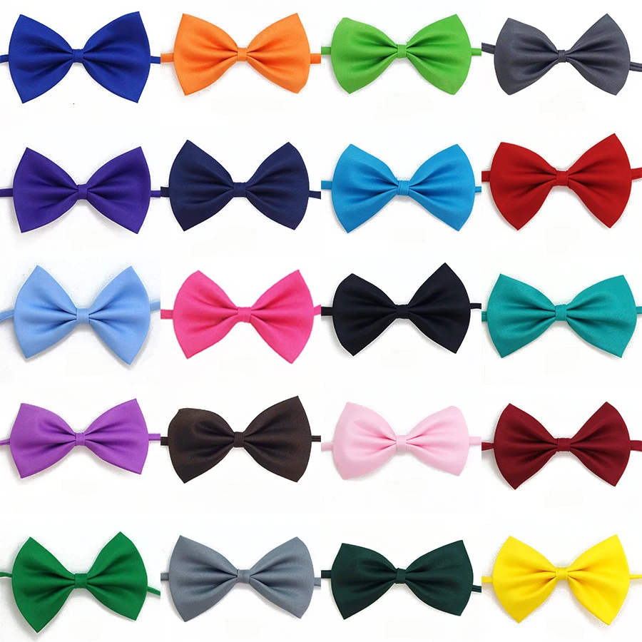 10 개/몫 믹스 색상 도매 애완 동물 미용 액세서리 토끼 고양이 개 나비 넥타이 조정 가능한 Bowtie 여러 가지 빛깔의 폴리 에스터