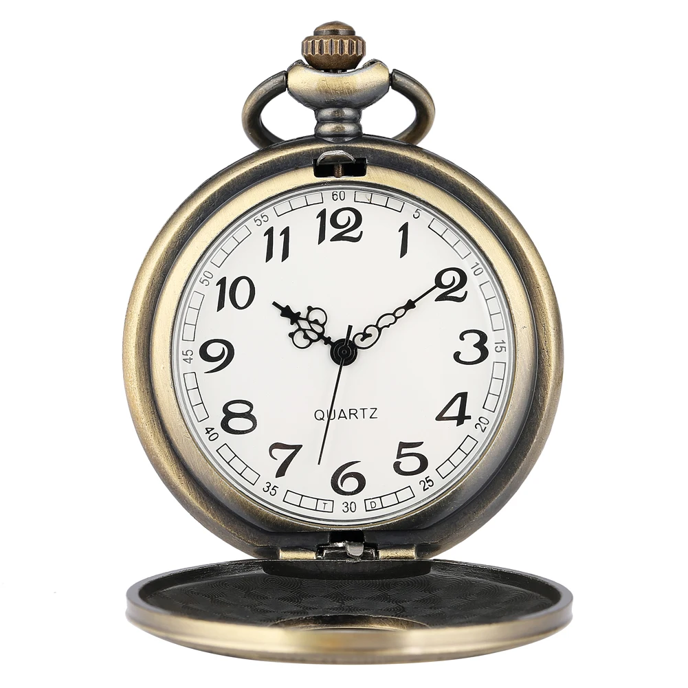 Винтажные бронзовые, в стиле стимпанк карманные часы, с выбитыми римскими цифрами, антикварные часы Fob Цепочки и ожерелья цепи Для мужчин Для женщин подарок Relogio De Bolso
