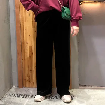

Spring Wide Leg Pants For Women Casual Elastic High Waist 2020 New Fashion Loose Long Pants Black Casual Pant Trousers Femme