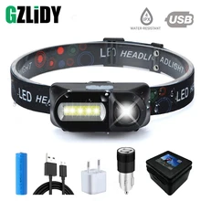 Супер яркий светодиодный налобный фонарь COB рабочий светильник 7 светильник ing режимы Питание от батареи 18650 подходит для рыбалки, кемпинга и т. д