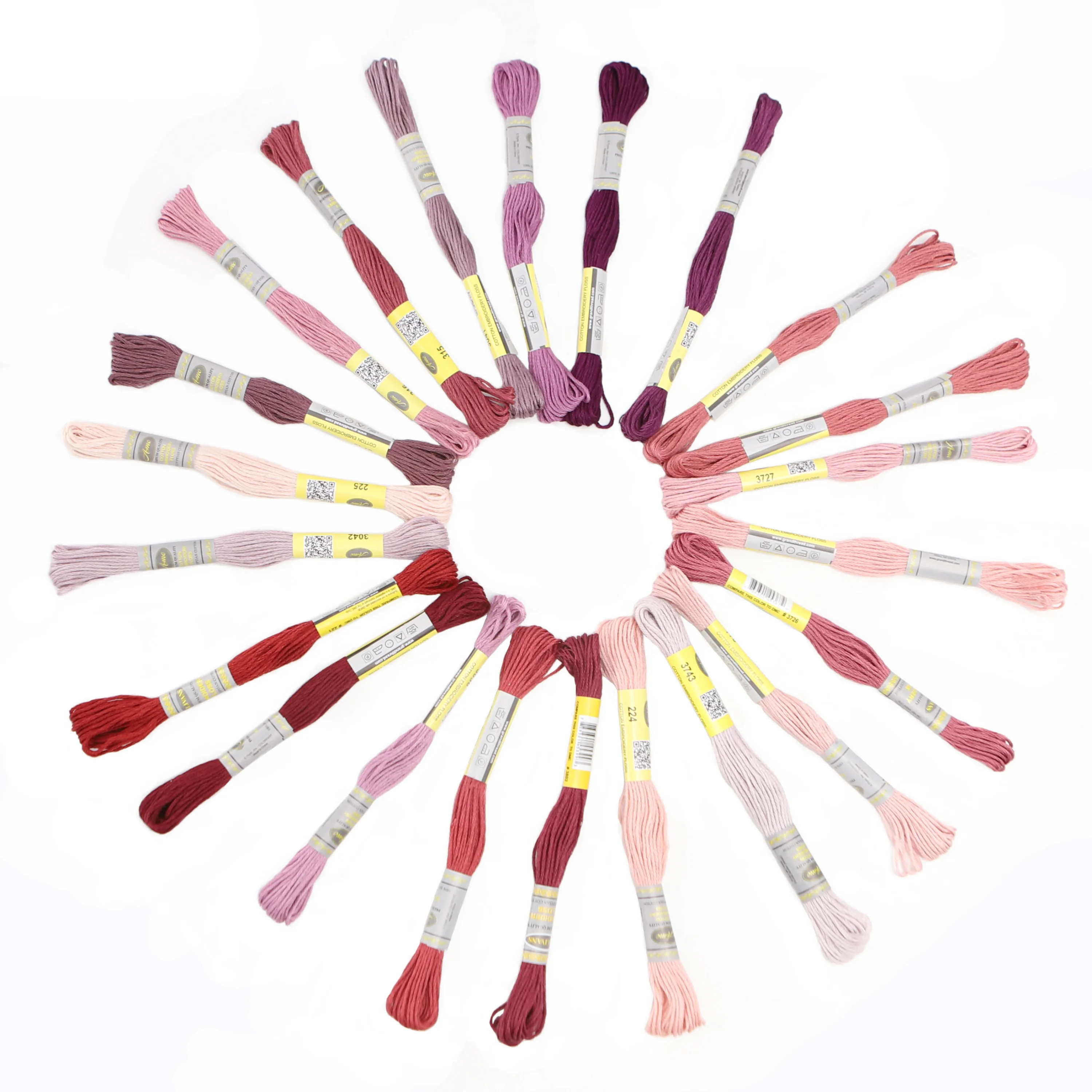 Pink DMC Colors 12 Skeins of 8.7Yards (8m) per pack High Quality Cotton