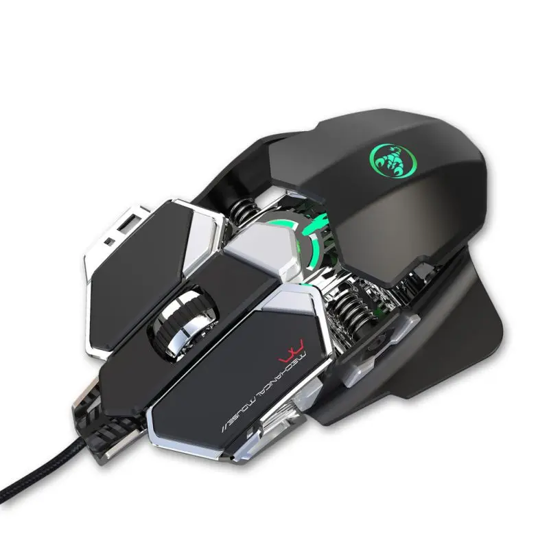Супер J600 USB игровая мышь 6400 dpi 9 ключ программируемый Макросъемка Красочный светодиодный эргономичный проводной мыши