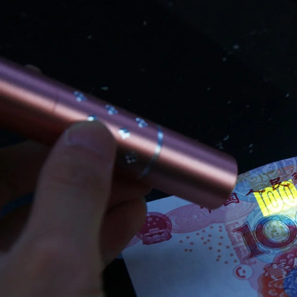 365nm Aluminum Alloy LED UV Multi-function Flashlight Support AA Batteries for Fluorescent Agent Detection/Money Detector