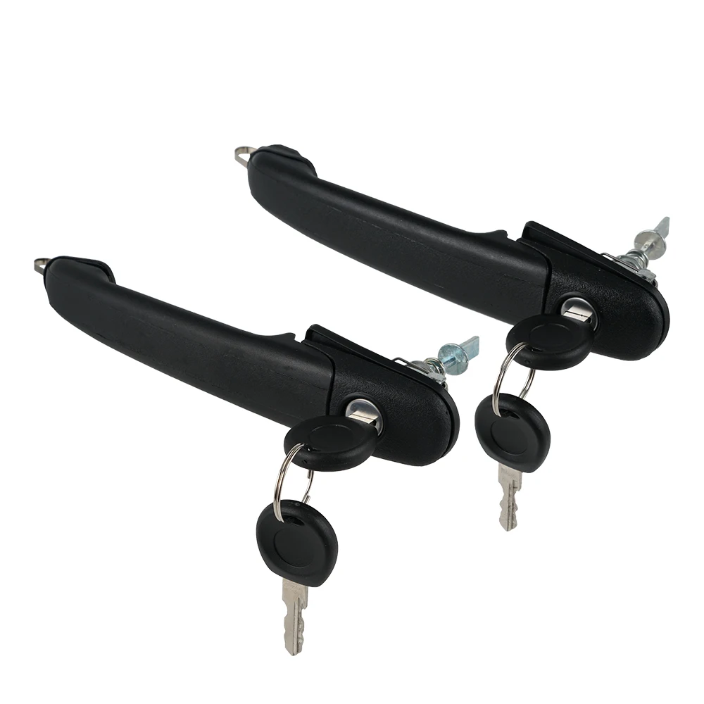 2x Front Left + Right Door Handles with 4 Keys 6N0837207 For Volkswagen For Ford Seat