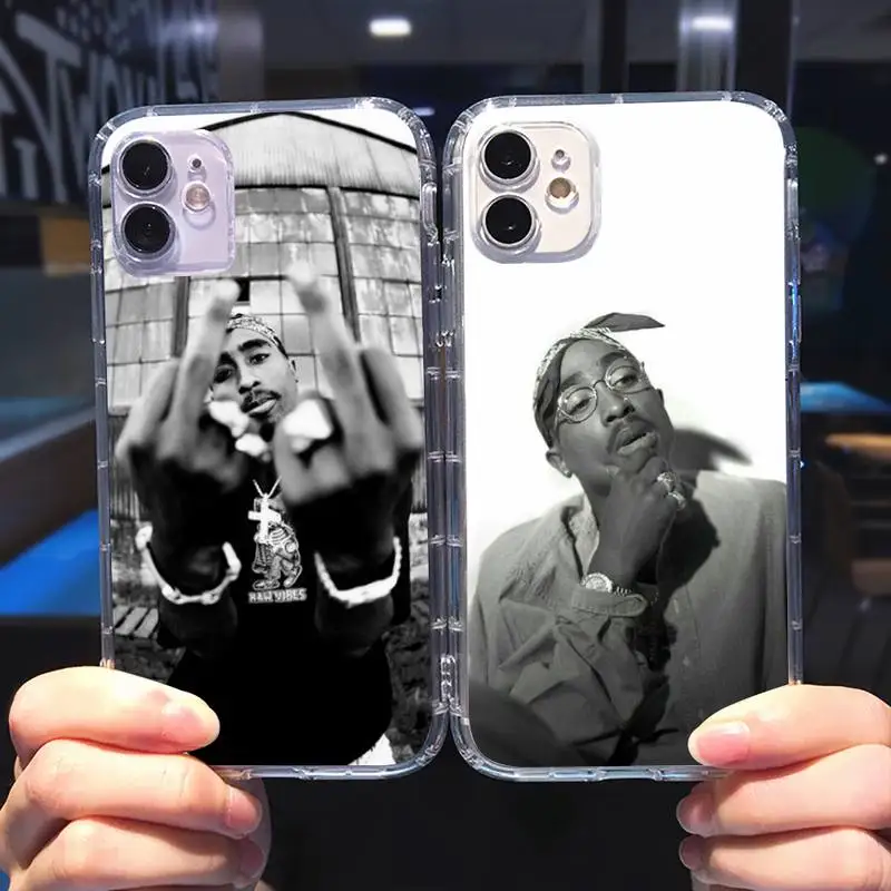 Tupac 2Pac Amaru Shakur Phone Cases Transparent for iPhone 6 7 8 11 12 s mini pro X XS XR MAX Plus cover funda shell | Мобильные