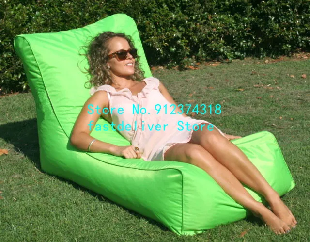 L shape with back support Lazy sofa good quality folding extra large puff chair sleeping bean bag