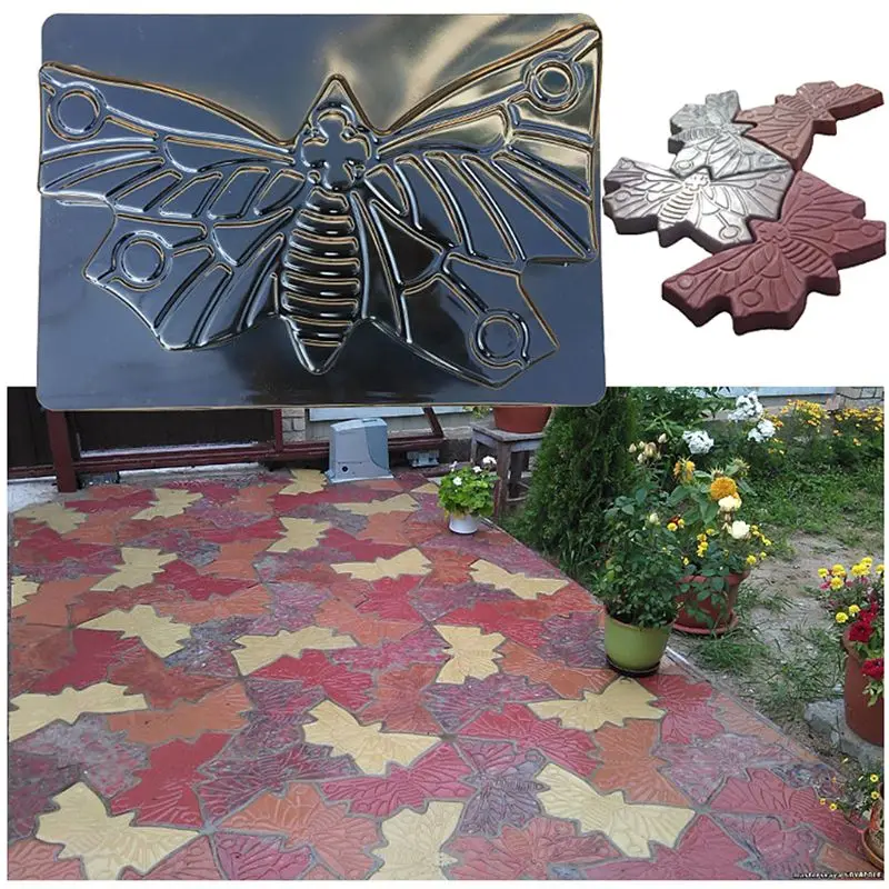 

Butterfly Path Mold Concrete Stepping Stone Maker Cement Paving Mould Road Making Tool for Courtyards Garden