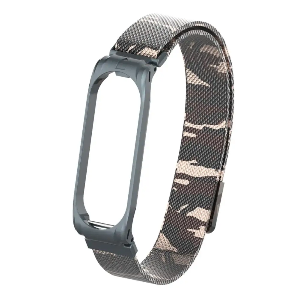 Сменный ремешок для наручных часов Xiaomi mi Band 3 4 красочные часы mi lanis из нержавеющей стали часы на магнитном ремешке браслет - Цвет: Camouflage Brown