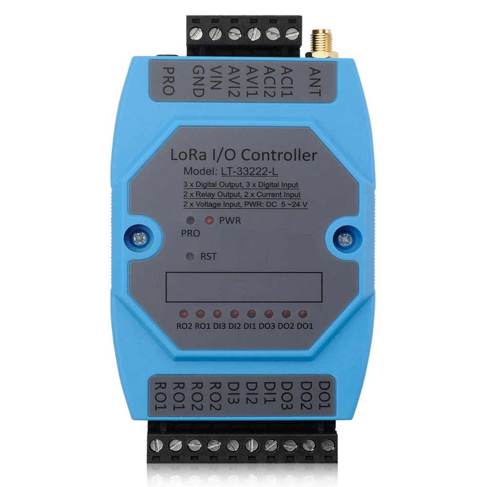 

LoRaWAN Remote IO Controller LoRa IoT Gateway Wireless Data Acquisition Module supports AT Commands