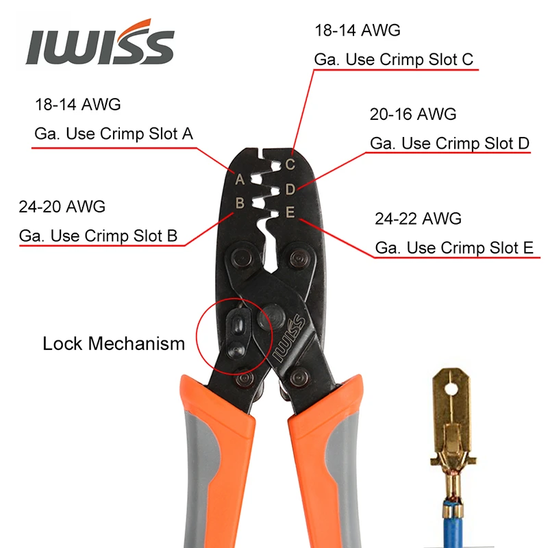 IWISS IWS-1424A Non Insulated Open Barrel Terminal Crimping Tool for Molex,Delphi,AMP/Tyco,PC/Computer,Automotive IWISS IWS-1424A Non Insulated Open Barrel Terminal Crimping Tool for Molex,Delphi,AMP/Tyco,PC/Computer,Automotive