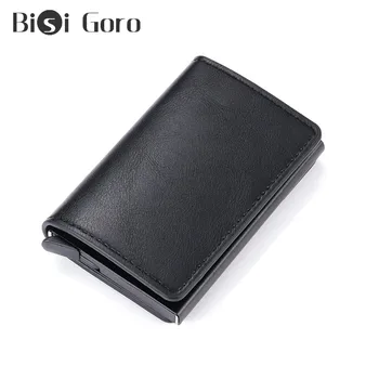 

BISI GORO RFID Antitheft Security Credit Card Holder Aluminum Box Pop-Up Clutch Wallet Card Case For Men And Women Drop-shipping