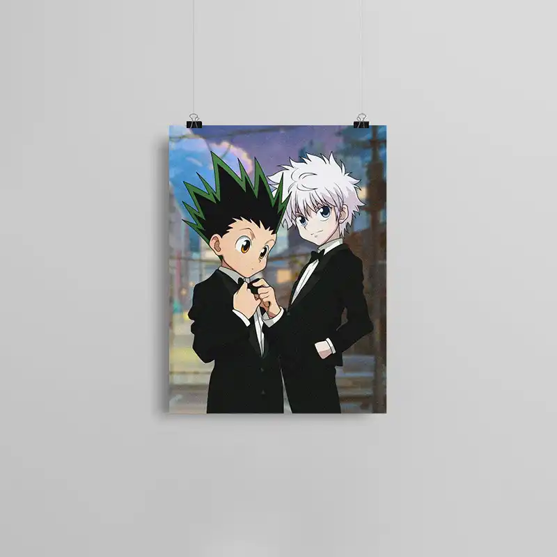 Gon Killua Zoldyck Hunter X Hunter Anime Framed Canvas Poster Wall Art Decor Living Room Home Decoration Wooden Frame Painting Painting Calligraphy Aliexpress