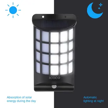 

LED Solar Sensor Light Motion Sensor Wall Lamp Color-changeable Intelligent Safety Energy-saving for Outdoor Use