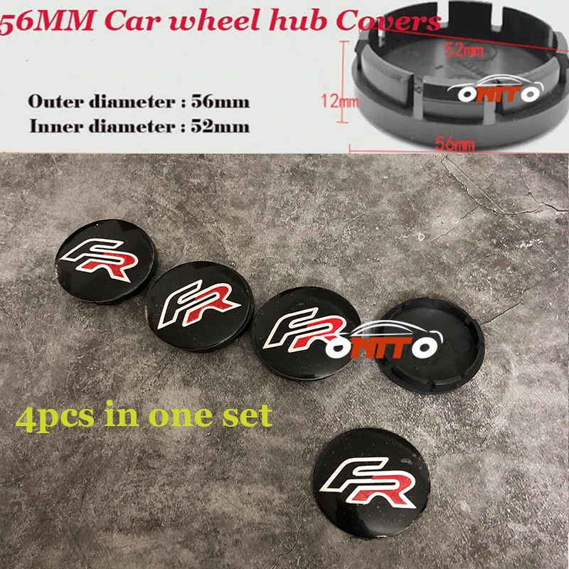 

4pcs/lot 56mm 2.20inch Car Rims Wheel hub Caps FR logo For Seat Cordoba Ibiza Cupra Leon lbiza Toledo Auto Badge Emblem covers