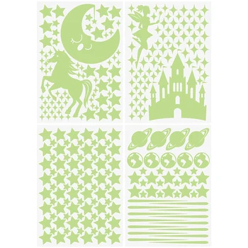 

282pcs Luminous Dreamlike Fluorescent Night Flow Stars Stickers DIY Stars Decals for Bedroom Kids Room Wall Home Ceiling