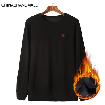 

Winter Style Men Plus Velvet Long Sleeve Sweater Fat Man Plus Fat Plus Size Loose Round Neck Backing Shirt Thicken Keep Warm
