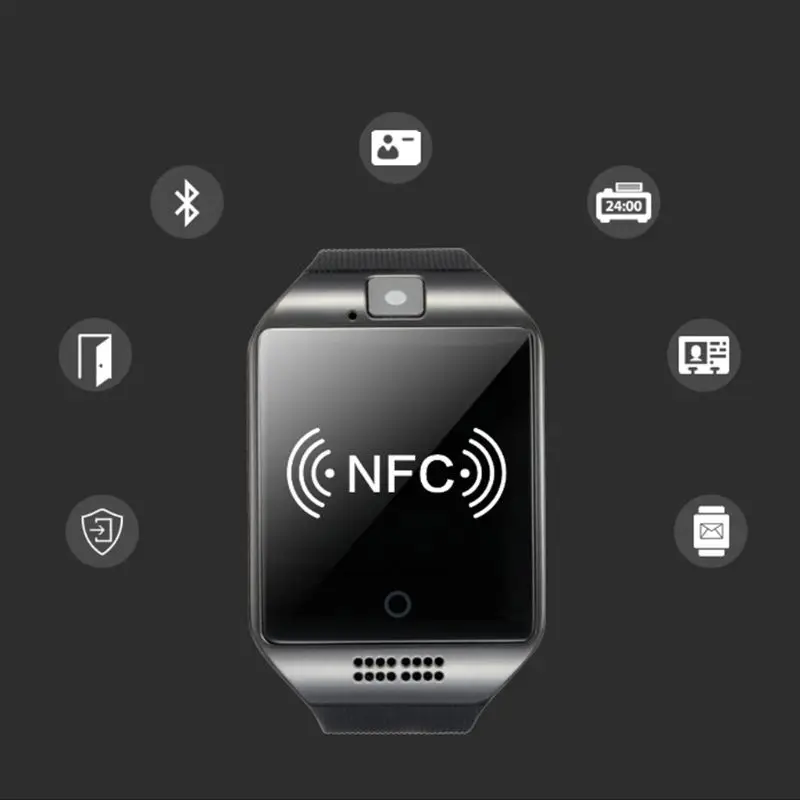 

Q18 Bluetooth Smart Watch with Touch Screen Camera Support SIM Card SD Card FM Radio