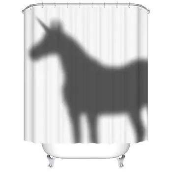 

Unicorn's Shadow Pattern Digital Print Bath Shower Curtains for Bathroom,Polyester Waterproof Fabric Bath Curtain with 12