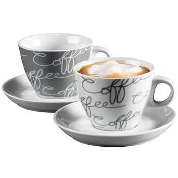 

Ritzenhoff & Breker 005776 Cornello-service cappuccino cups for 2 people, color: gray tableware