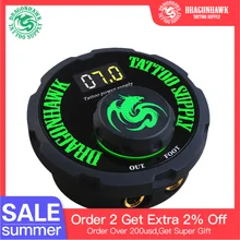 Топ Круглый источник питания для тату педаль Dragonhawk LCD двойная Татуировка Пулемет Электропитание Топ Круглый источник питания для тату педаль Dragonhawk LCD двойная Татуировка Пулемет Электропитание