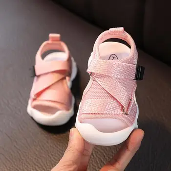 

Sandals boys 2020 summer 100% soft mesh new boys and girls beach shoes children's sports sandals princess casual shoes