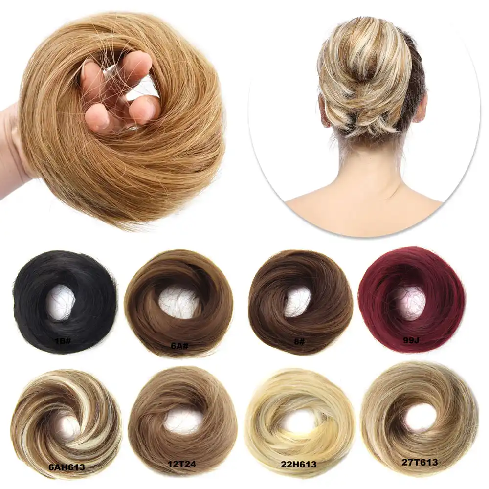 Jeedou Natural Chignon Synthetic Hair Rubber Band Donut Two