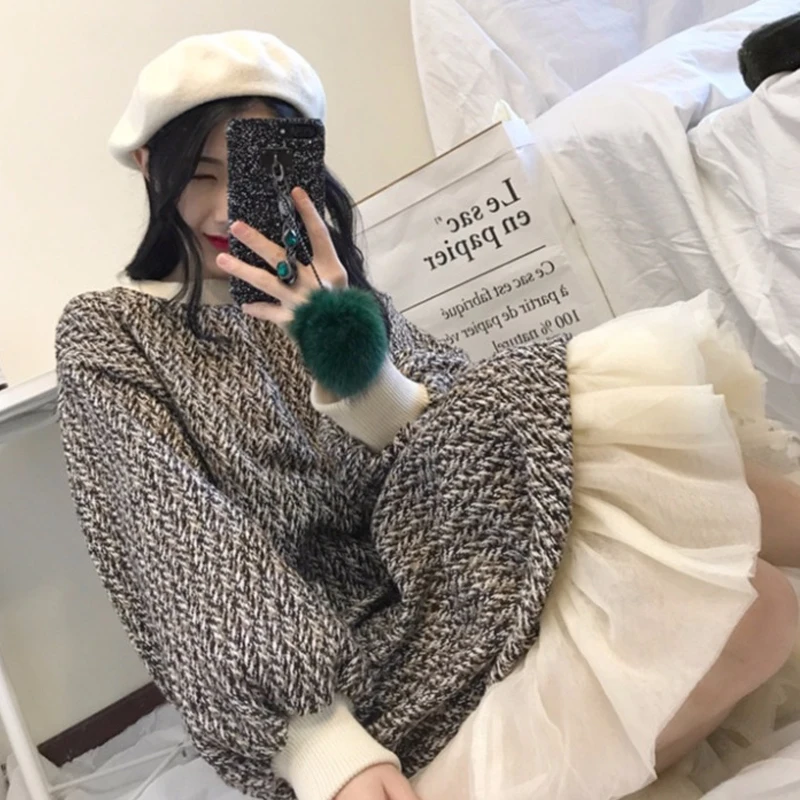 

Sweater Dress Women Fall 2019 Winter Plus Size 4XL Loose Kawaii Dresses Vestidos Korean Style Long Sleeve Clothing