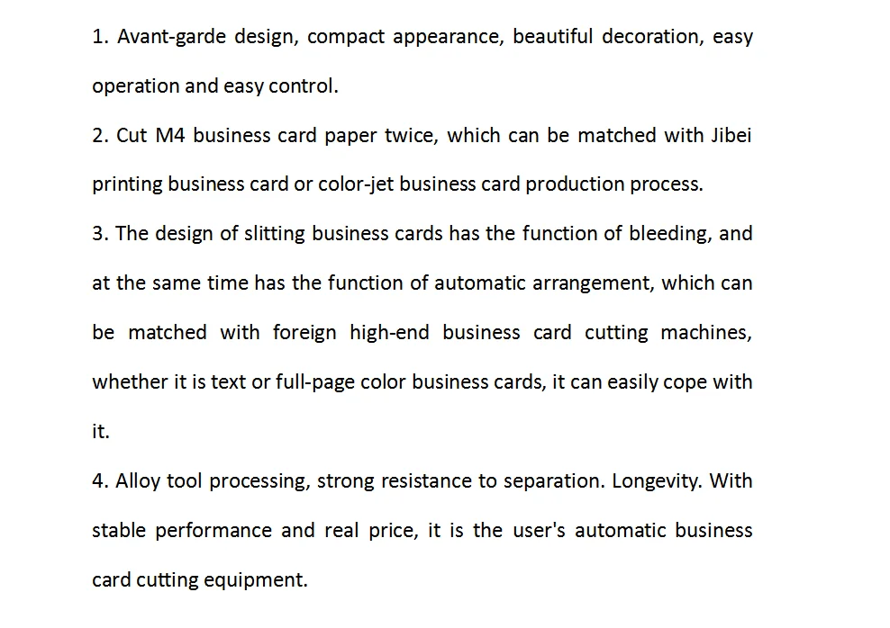 Description Picture 5 of itemAutomatic Card Cutting Machine Automatic Grinding Horizontal Vertical Cutting Business Name Card Cutter Electric Paper Trimmer